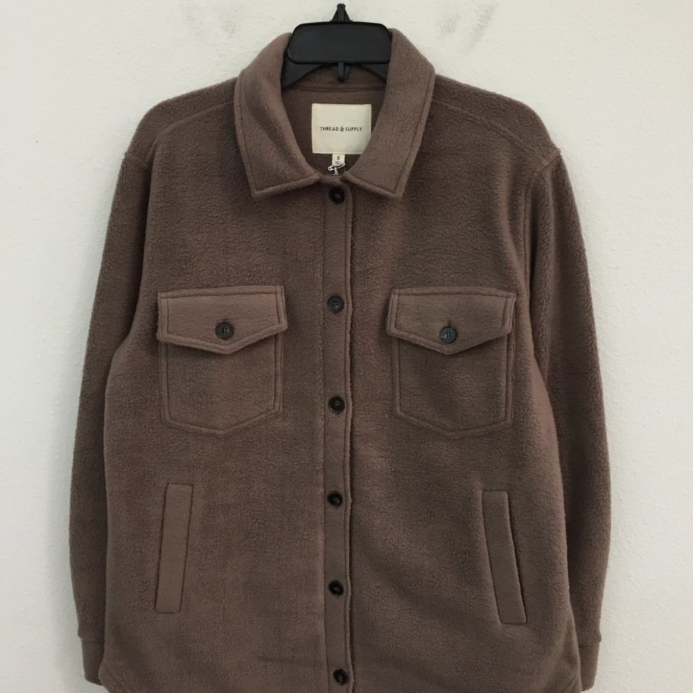 BROWN POLAR FLEECE SHACKET